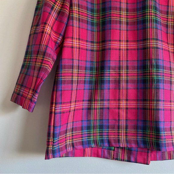 Vintage Ziba Vibrant Pink Plaid Blazer - Picture 11 of 13